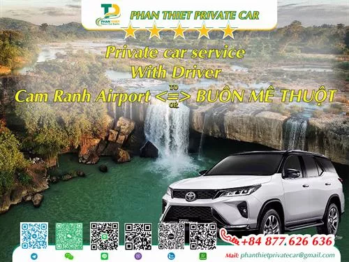 Private Car From Cam Ranh <=> Buon Me Thuot (private car with driver)